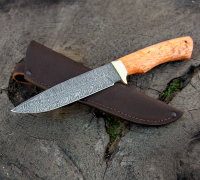 Нож Сибиряк из дамасской стали купить на сайте koval-knife.shop